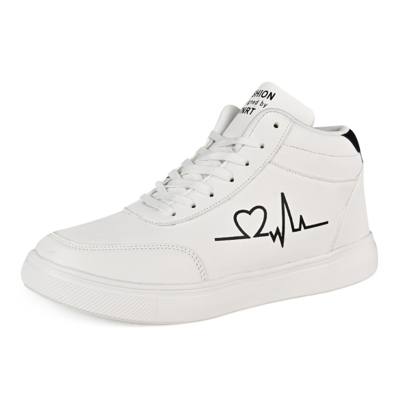 Unisex tossud kõrge varrega, PU ülaosa, paelad, südame muster, kummist talla