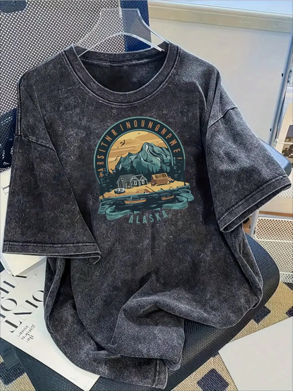 Meeste puuvillane T-särk lühikeste varrukatega, ühevärviline, vaba lõige, ümargune kaelus