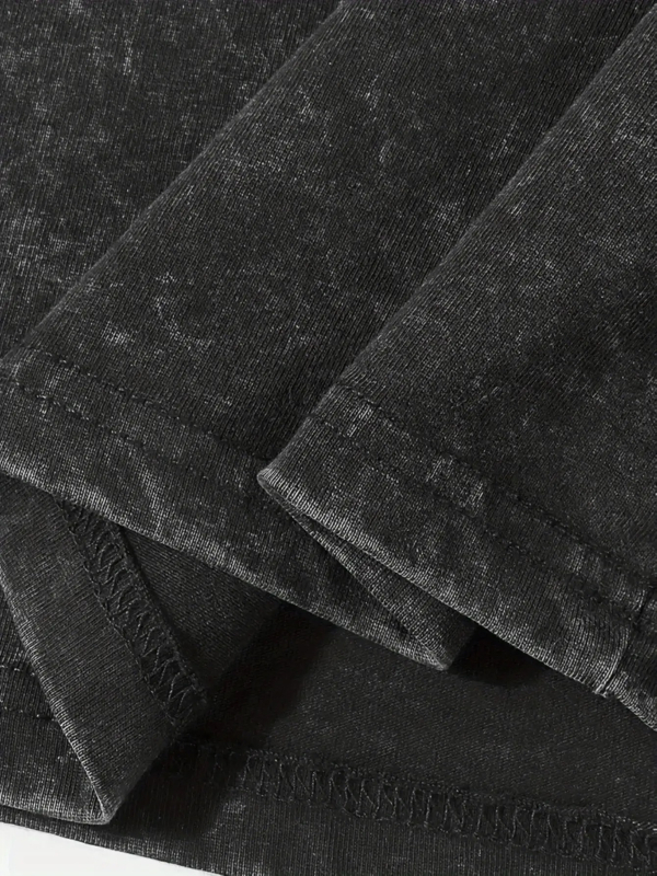 Meeste puuvillane T-särk lühikeste varrukatega, ühevärviline, vaba lõige, ümargune kaelus