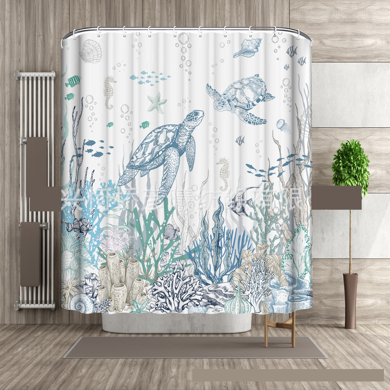 Ookeaniteemalised dušikardinad, vannitoa vahekardinad, digitaalselt trükitud vannitoakomplektid (3- ja 4-osalised), vannitoatarbed – hulgitellimustele kehtivad soodushinnad.