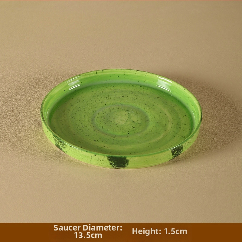 Käsitsi maalitud keraamiline kohvitass käepideme külge – arbuusi motiiv, allglazuuri dekoratsioon, värske ja armas stiil