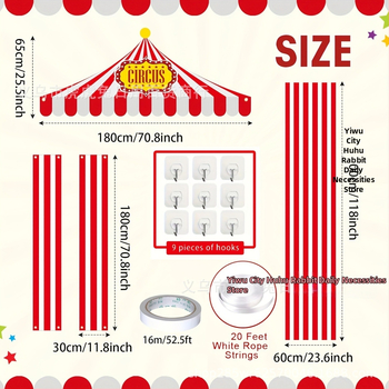 Ürituste lipp unika kujuga — polüester, tsirkuse motiiv, ruumiplaneerimise rekvisiit, bränd Tiger tiger rabbit