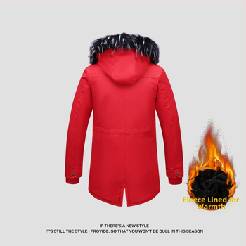 Meeste kapuutsiga jope, puuvillase täidisega, keskmise pikkusega, vööri versioon, vooder linast