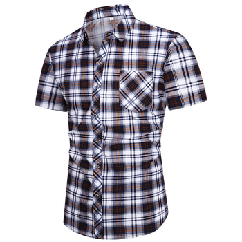 Meeste vabaaja nööbiga särk, ruuduline muster, fleece vooder, 3/4 varrukad, 100% polüester