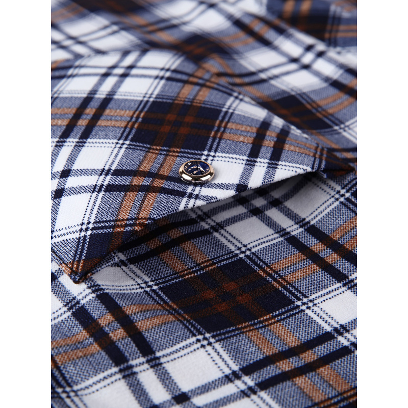 Meeste vabaaja nööbiga särk, ruuduline muster, fleece vooder, 3/4 varrukad, 100% polüester