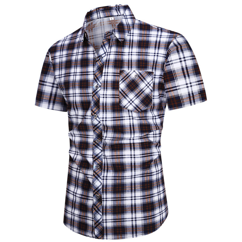 Meeste vabaaja nööbiga särk, ruuduline muster, fleece vooder, 3/4 varrukad, 100% polüester