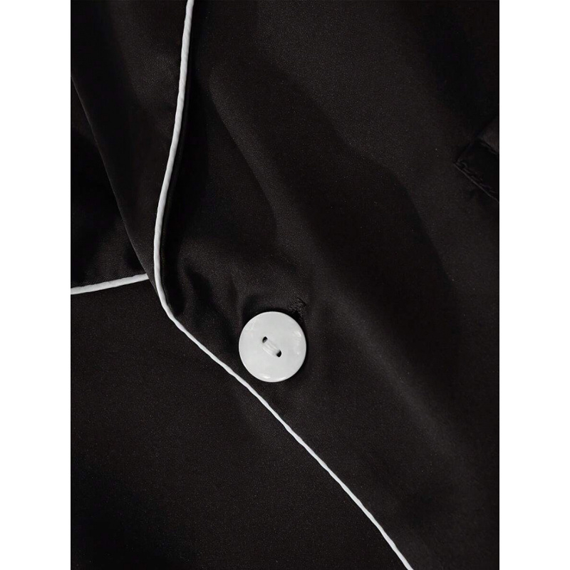 Nailonist magamisriidest komplekt noorukitele – sügis, pullover-stiilis lühikeste varrukatega top ja lühikesed püksid, kolmekohaline komplekt