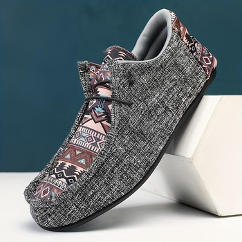 Denim ülaosas loaferid, terava ninaga, lame tallaga, loomamustriga