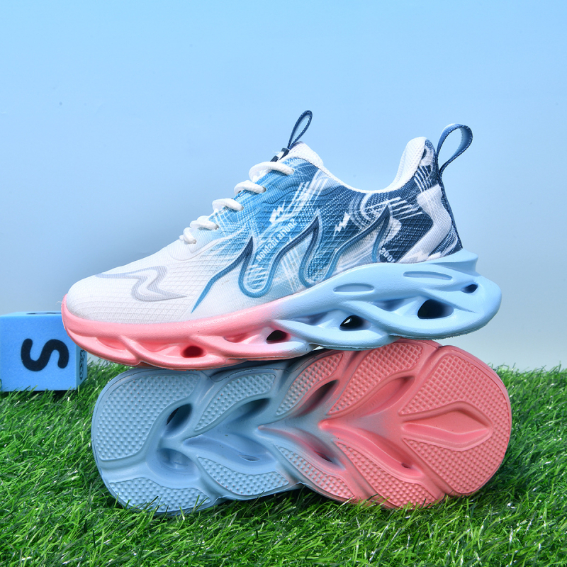 Unisex laste jooksujalatsid kunstnahast ülaosaga, EVA tald, kerged ja kulumiskindlad, Velcro-kinnitusega