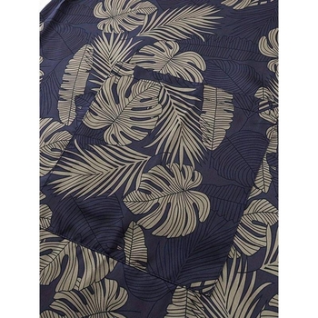 Meeste ööriided: ees sidumisega pullover, nailon, kogu keha trükk, lühikeste varrukatega