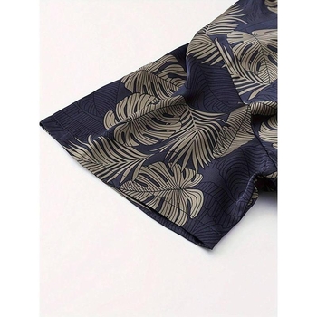 Meeste ööriided: ees sidumisega pullover, nailon, kogu keha trükk, lühikeste varrukatega