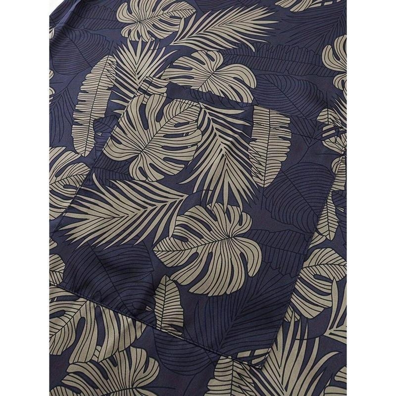 Meeste ööriided: ees sidumisega pullover, nailon, kogu keha trükk, lühikeste varrukatega