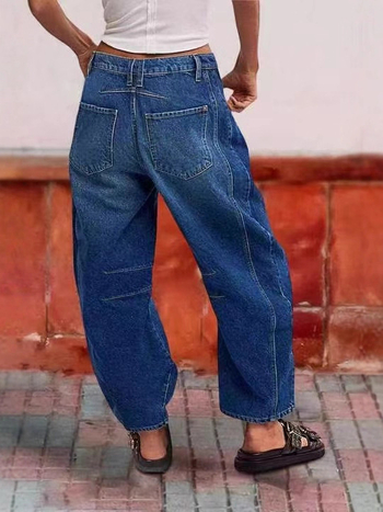 Denim džinsid, elastsed, kits lõige ja lühendatud pikkus, keskmine talje, Euroopa ja Ameerika stiil