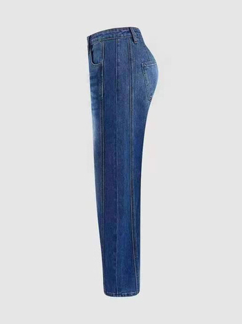 Denim džinsid, elastsed, kits lõige ja lühendatud pikkus, keskmine talje, Euroopa ja Ameerika stiil