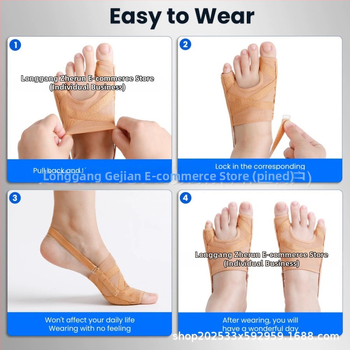 Varvaste eraldaja hallux valgus'i jaoks, hingav võrgumaterjal, mudel 8798, universaalne sobivus, naistele