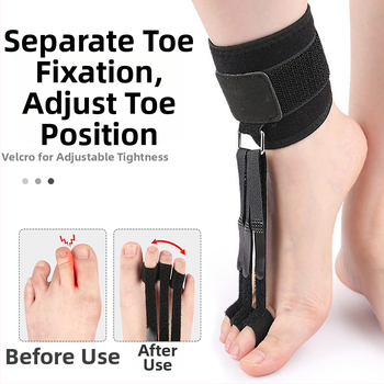 Pöialuortóos jagatud varvaste disainiga ja reguleeritava Velcro-ribaga