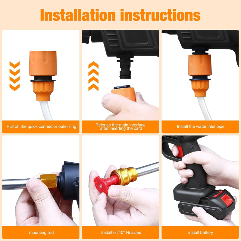 Kõrge rõhuga auto pesemise veepüstol, ABS korpus, USB toiteallikas, 12V, rõhk 1000, mudel 701