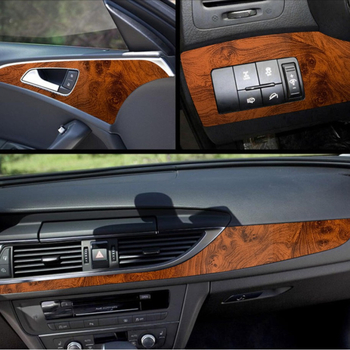 Cheshjong 9738 PVC auto sisekujunduse värvi muutmise kile, läikiva puidustruktuuriga, keskkonsooli ja uste dekoratsioonide jaoks – vastupidav temperatuuridele ja kriimustustele