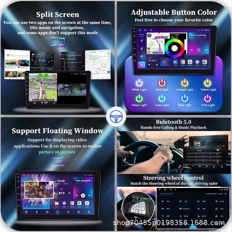 Peugeot Expert Androidi navigatsioonisüsteem koos tagakaameraga - IPS ekraan, 12V toiteallikas, 45W, CarPlay ühilduv