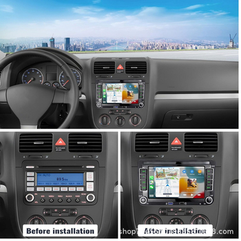 IPS-ekraaniga auto infotainment üksus VW Jetta, Sagitar, Passat, Tiguan, Touran, CC — ABS+metallist korpus, 12V toiteallikas, 8-ndal südamikuga protsessor 4G-ga ja kuni 8+128GB salvestus