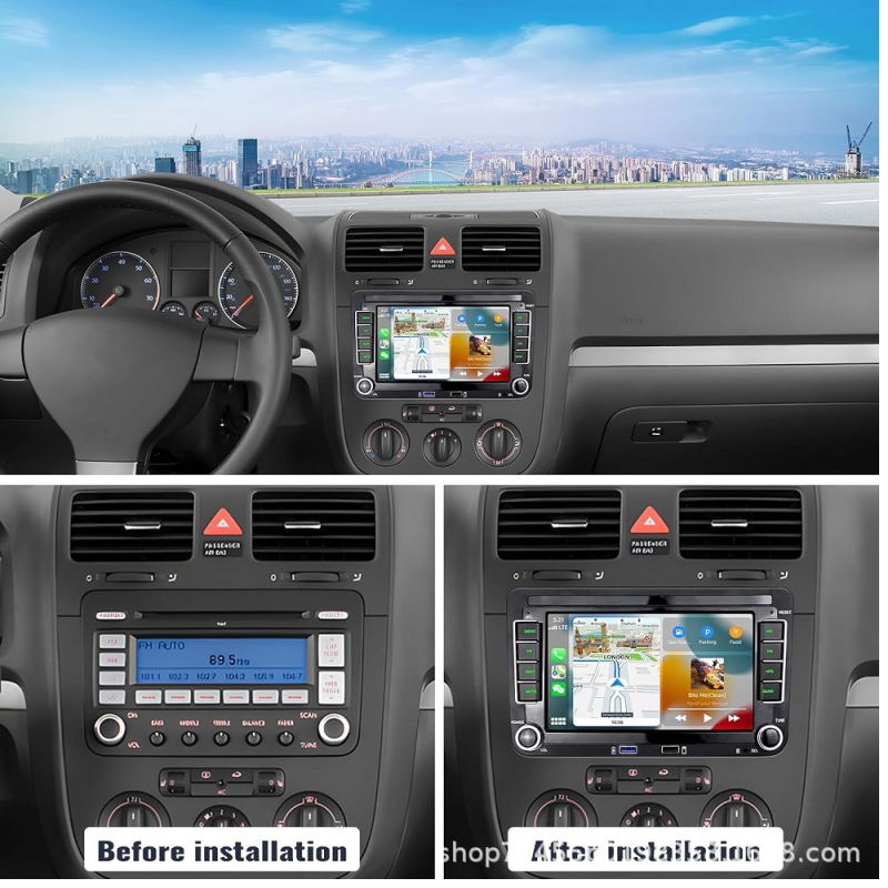 IPS-ekraaniga auto infotainment üksus VW Jetta, Sagitar, Passat, Tiguan, Touran, CC — ABS+metallist korpus, 12V toiteallikas, 8-ndal südamikuga protsessor 4G-ga ja kuni 8+128GB salvestus