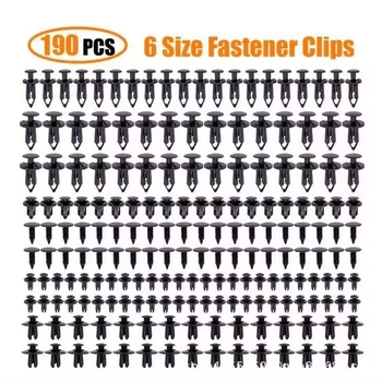 Auto klipside komplekt, 190 tk, 6 suurust, kinnitusklemmid buferi ja fenderi jaoks, PA6 nailon