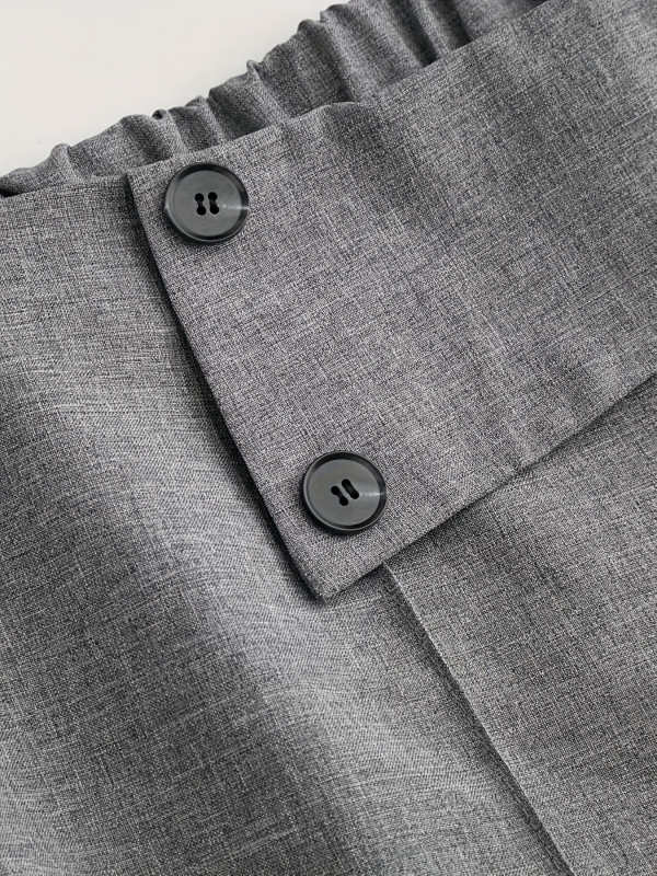 Igapäevased laiad püksid naistele, laia lõikega, keskmise talje, vaba lõige, 100% polüestrist kostüümi kangas koos vooderiga, sügis 2025