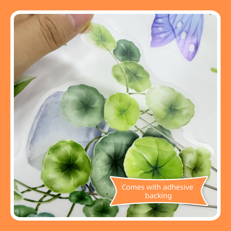 Dekoratiivsed seina kleepsud, PVC, taime- ja lillemotiiv, 2 tk, põhjamaine lame stiil