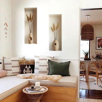 Seinakaunistus kleebis - Vaas simulatsiooniga kviešu ausad, isekleepuv, PVC, veekindel, elutuba/magamistuba, modernne minimalistlik stiil