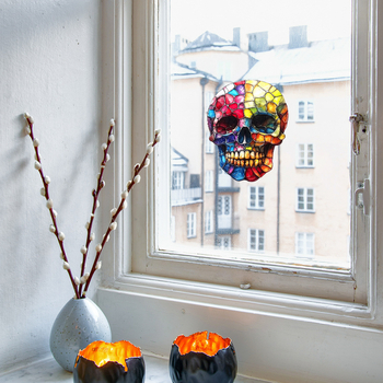 Seinapilt kleebis kolju motiiviga, PVC, 1 tükk, HOMEYAN, dekoratiivne seinakaunistus elutuppa, magamistuppa ja rõdule, kaasaegne minimalistlik stiil