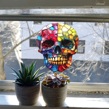 Seinapilt kleebis kolju motiiviga, PVC, 1 tükk, HOMEYAN, dekoratiivne seinakaunistus elutuppa, magamistuppa ja rõdule, kaasaegne minimalistlik stiil