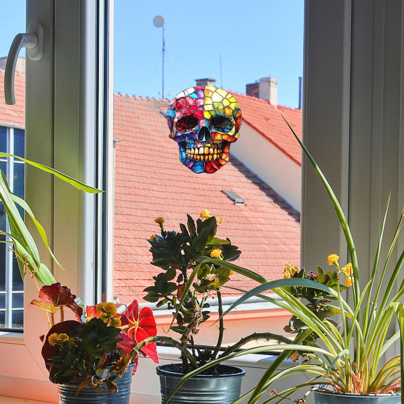 Seinapilt kleebis kolju motiiviga, PVC, 1 tükk, HOMEYAN, dekoratiivne seinakaunistus elutuppa, magamistuppa ja rõdule, kaasaegne minimalistlik stiil