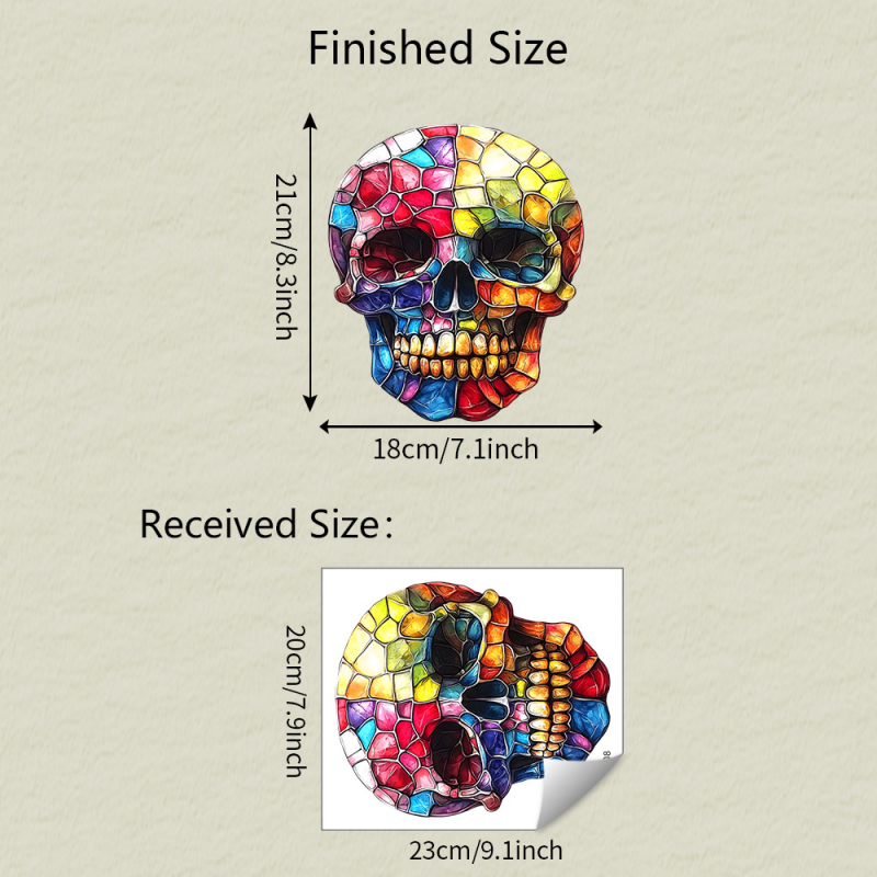 Seinapilt kleebis kolju motiiviga, PVC, 1 tükk, HOMEYAN, dekoratiivne seinakaunistus elutuppa, magamistuppa ja rõdule, kaasaegne minimalistlik stiil