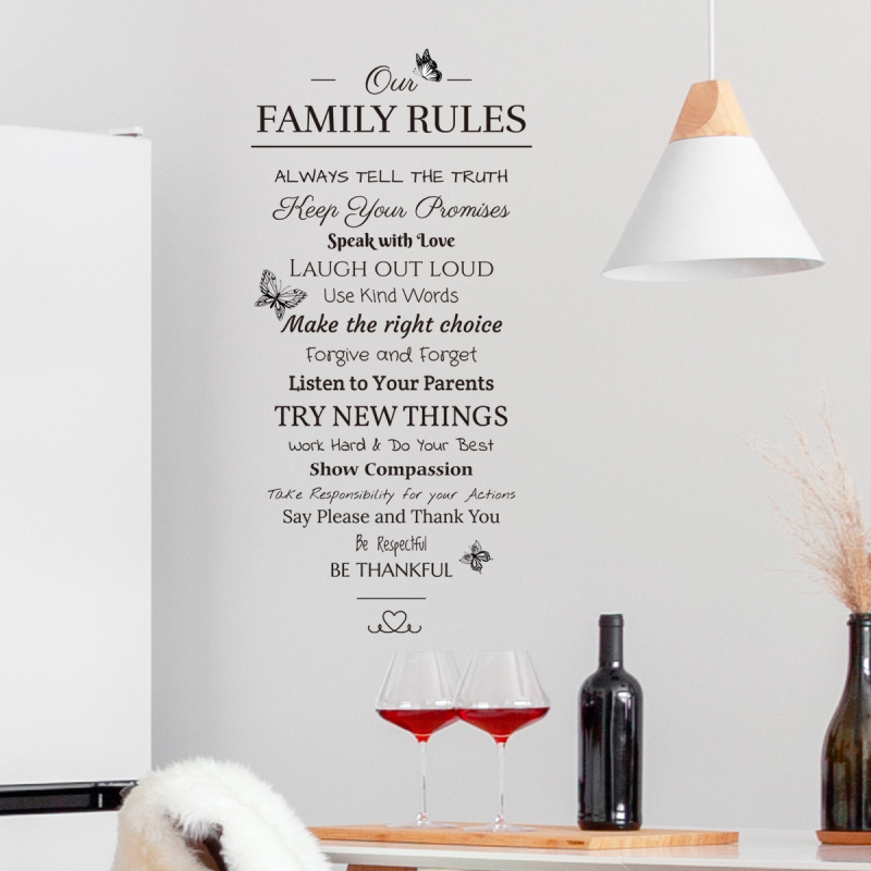 Seinakleebis - sloganidisain, PVC materjal, MOSSDECAL, kaasaegne minimalistlik stiil, 1 tükk, sobib elutoale, magamistubale, kabinetile, köögile