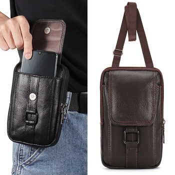 Meestele mõeldud telefoni kott nahast, üle vöö sild, ehtne nahk, kahekihiline veisnahk, tõmblukk, võtme sisemuses, vertikaalne ruudukujuline kuju, äriline stiil, Kevad 2025