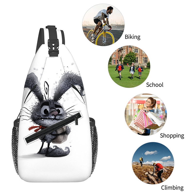 Jänese motiivi crossbody kott lastele — mänguline stiil, polüester, unisex, igapäevaseks kasutamiseks, põhikool