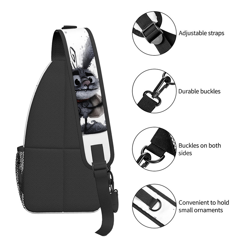 Jänese motiivi crossbody kott lastele — mänguline stiil, polüester, unisex, igapäevaseks kasutamiseks, põhikool