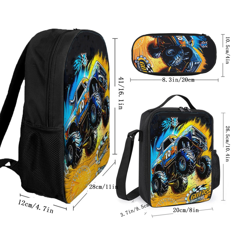 Kolmese seljakottide komplekt – unisex, igapäevase reisimise stiil, maht 20–35 L, sobib 8-tollise sülearvutiga, logotipi printimine