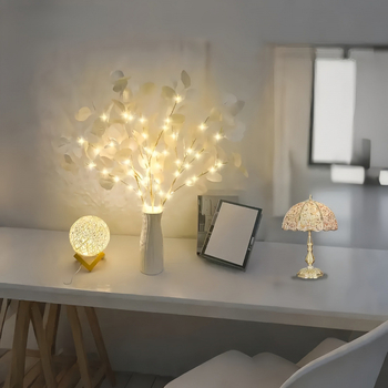 LED-puu sisekujunduseks õunalehe kujul, 20 LED, IP65, patareitoitega toide, tööiga 50 000 tundi