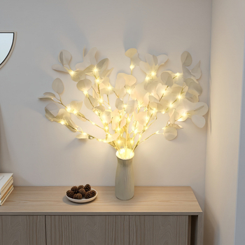 LED-puu sisekujunduseks õunalehe kujul, 20 LED, IP65, patareitoitega toide, tööiga 50 000 tundi