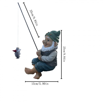 Resiinist käsitöökaunistus – kalastav haldjas aeda ja tiigi jaoks, Euroopa stiil