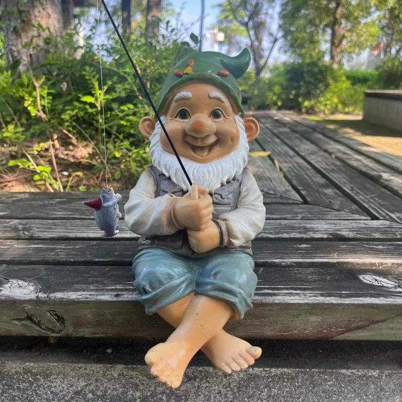 Resiinist käsitöökaunistus – kalastav haldjas aeda ja tiigi jaoks, Euroopa stiil