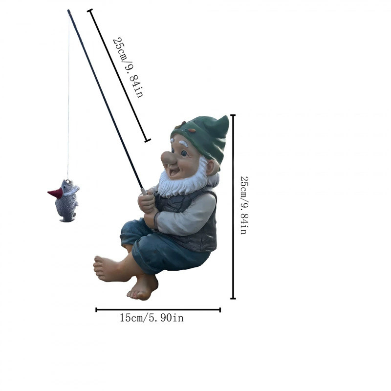 Resiinist käsitöökaunistus – kalastav haldjas aeda ja tiigi jaoks, Euroopa stiil