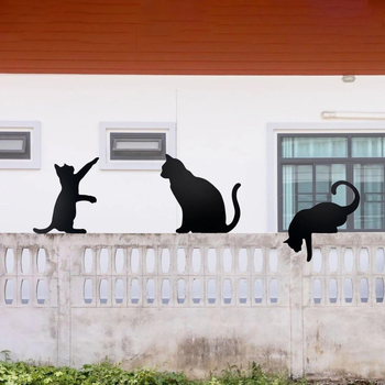 Raudne kass aia skulptuur – metallikunsti dekor välitingimustesse, tootekood 007