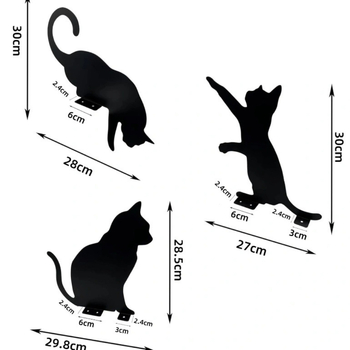 Raudne kass aia skulptuur – metallikunsti dekor välitingimustesse, tootekood 007