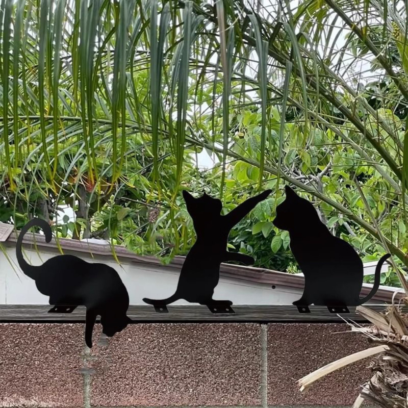 Raudne kass aia skulptuur – metallikunsti dekor välitingimustesse, tootekood 007
