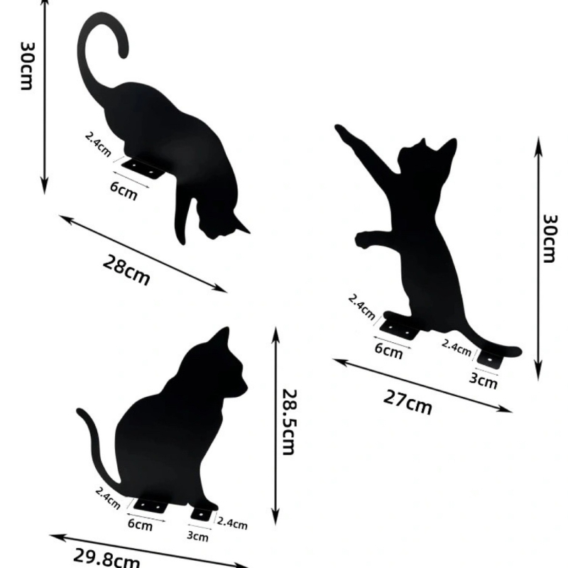 Raudne kass aia skulptuur – metallikunsti dekor välitingimustesse, tootekood 007