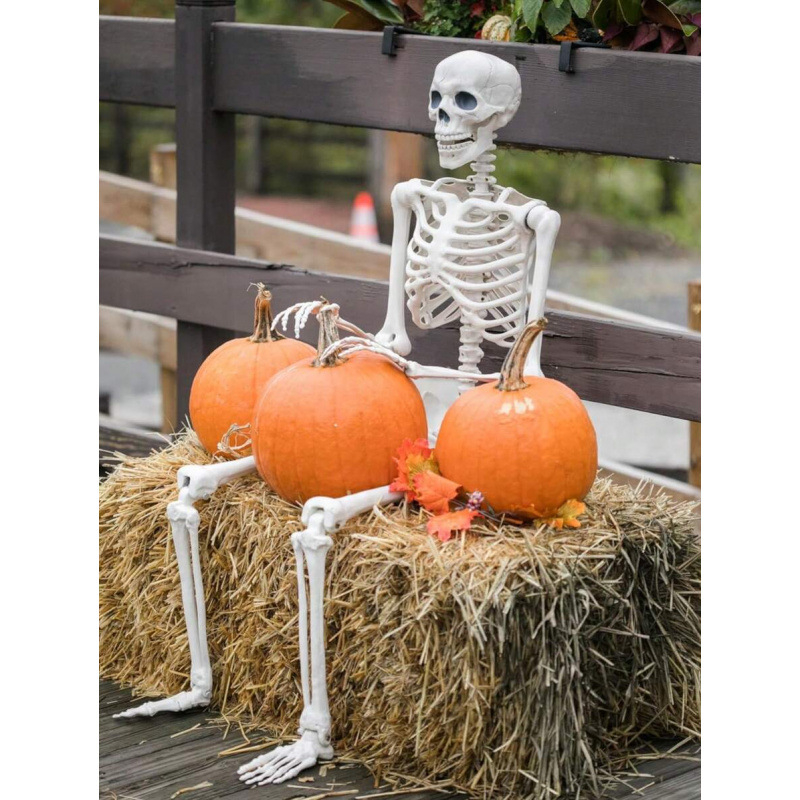 Realistlik täispikk skeleti rekvisiit Halloween'i dekoratsioonideks
