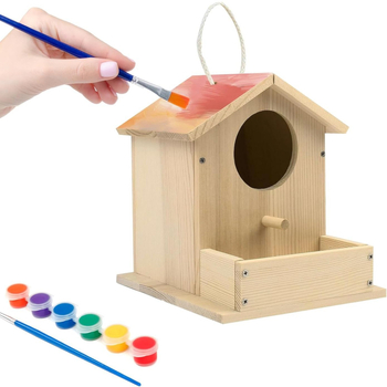 Puidust rippuv linnumaja aeda jaoks — käsitöö DIY linnumaja, bränd Shichun, tootekood SC