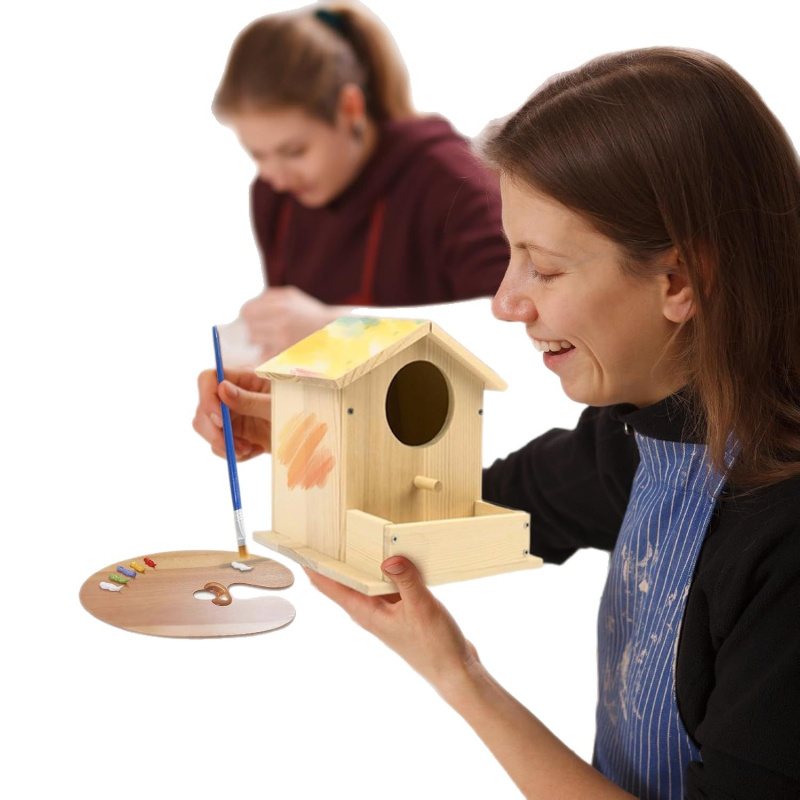 Puidust rippuv linnumaja aeda jaoks — käsitöö DIY linnumaja, bränd Shichun, tootekood SC